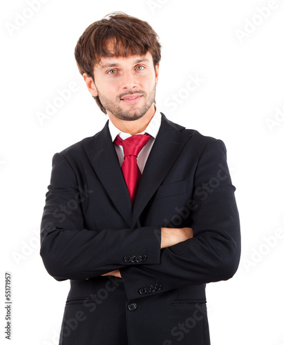 Photo: Handsome young businessman portrait isolated on white Handsome young businessman portrait isolated on white