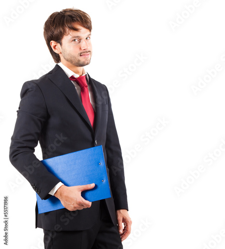 Photo: Handsome young businessman portrait isolated on white Handsome young businessman portrait isolated on white