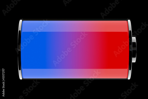 Illustration: Glass Battery Icon Glass Battery Icon