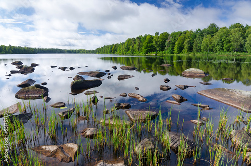 Photo: Scandinavian lake in summer season Scandinavian lake in summer season