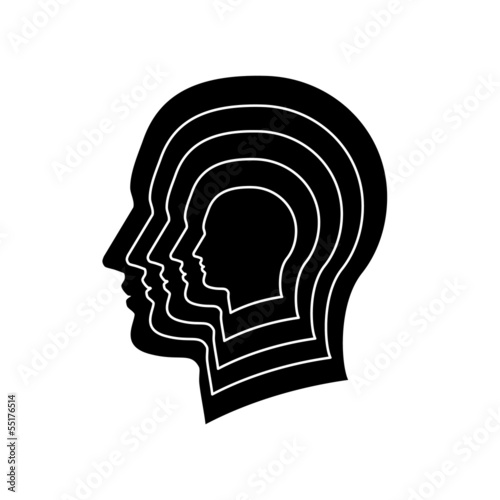 Vector: Silhouette of a man head isolated Silhouette of a man head isolated