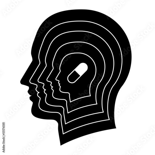 Vector: Silhouette of a man head isolated Silhouette of a man head isolated