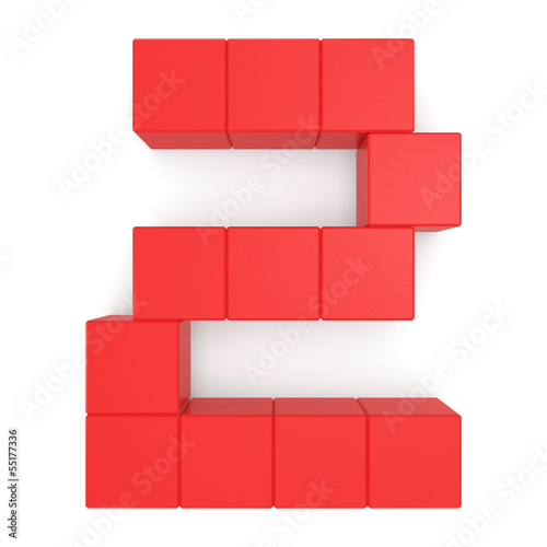 Photo: number 2 cubic red number 2 cubic red