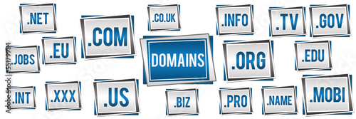 Illustration: Domains Blue Grey Banner Domains Blue Grey Banner