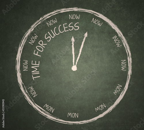 Photo: Time for success on blackboard Time for success on blackboard