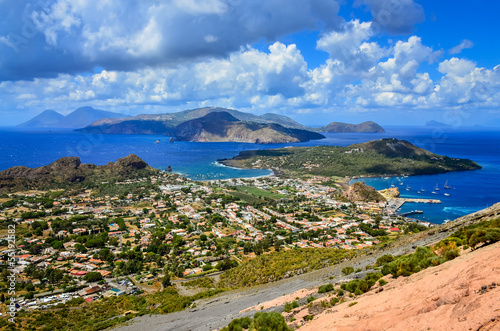 Photo: Landscape view of Lipari islands in Sicily, Italy Landscape view of Lipari islands in Sicily, Italy