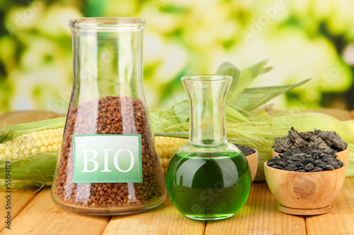 Photo: Conceptual photo of bio fuel. On bright background Conceptual photo of bio fuel. On bright background