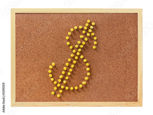 Photo: Plastic pins in U.S. dollar shape Plastic pins in U.S. dollar shape