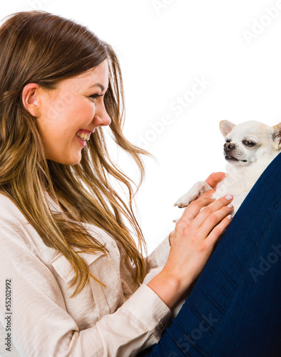 Illustration: Girl and dog Girl and dog