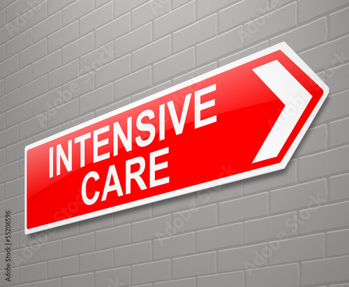 Illustration: Intensive care sign. Intensive care sign.