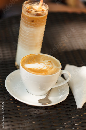 Photo: cappuccino on the table cappuccino on the table
