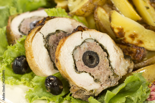 Photo: Stuffed Chicken w Minced Beef and Olives Non sharpen file Stuffed Chicken w Minced Beef and Olives Non sharpen file
