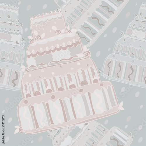 Vector: Seamless pattern with birthday cakes Seamless pattern with birthday cakes