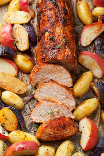 Photo: pork baked with vegetables pork baked with vegetables