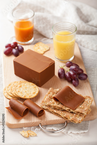 Photo: Norwegian brunost cheese Norwegian brunost cheese