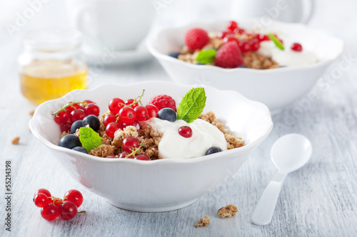Photo: healthy breakfast with yogurt and granola healthy breakfast with yogurt and granola