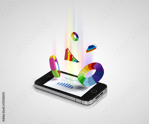 Photo: Pad and three-dimensional graphics Pad and three-dimensional graphics