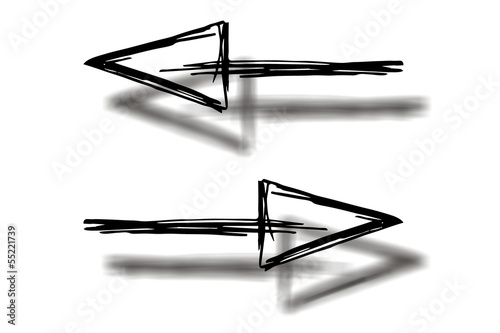 Illustration: Pfeile Rechts / Links...Silhouette Pfeile Rechts / Links...Silhouette