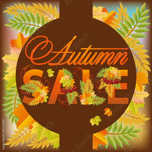 Vector: Autumn sale poster, vector illustration Autumn sale poster, vector illustration