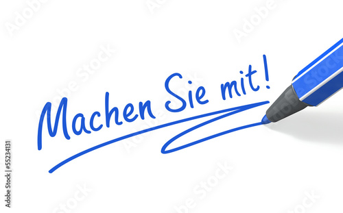 Illustration: Machen sie mit! blau Machen sie mit! blau