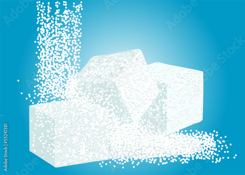 Vector: granulated sugar and lump sugar granulated sugar and lump sugar