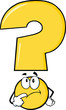 Fototapeta Szczęśliwy żółty znak zapytania Cartoon Character