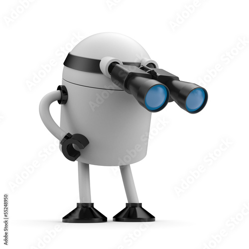 Illustration: Robot looks in binocular Robot looks in binocular