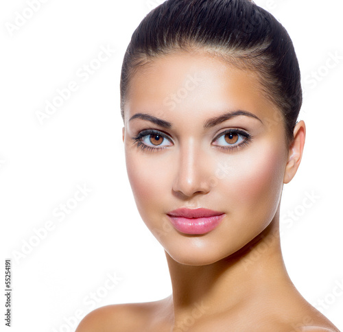 Photo: Beautiful Face of Young Woman with Clean Fresh Skin Beautiful Face of Young Woman with Clean Fresh Skin
