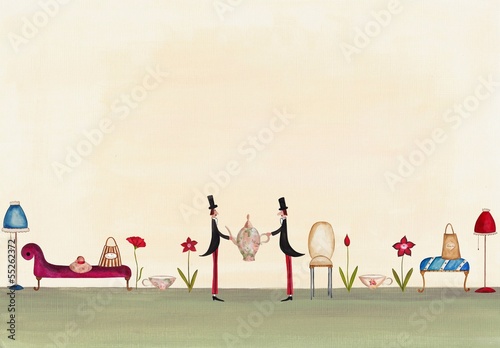 Illustration: tea time invitation tea time invitation