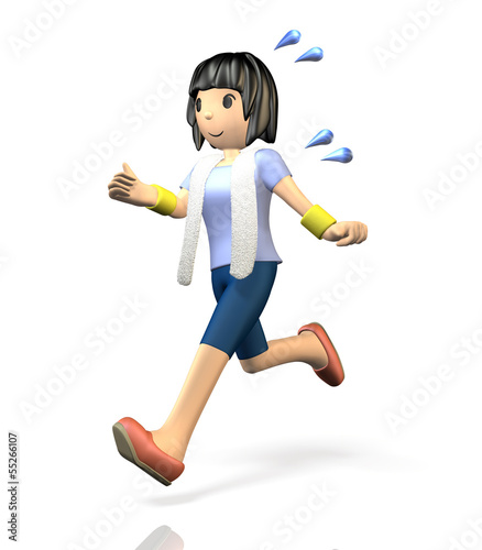 Illustration: Woman who enjoys jogging Woman who enjoys jogging