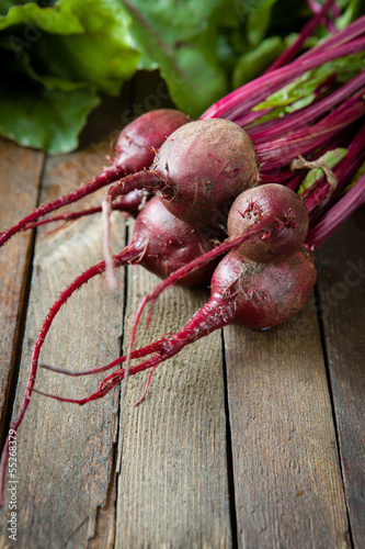 Photo: bunch of young beets on the boards bunch of young beets on the boards
