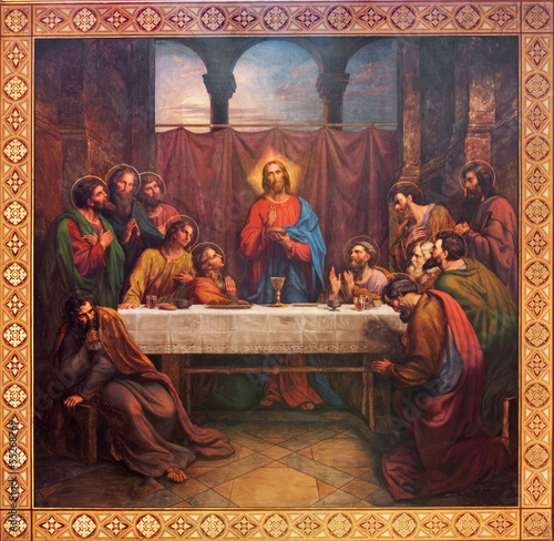 Photo: Vienna - Fresco of Last supper of Christ Vienna - Fresco of Last supper of Christ