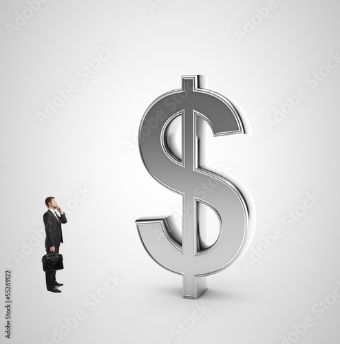 Illustration: businessman and dollar symbol businessman and dollar symbol
