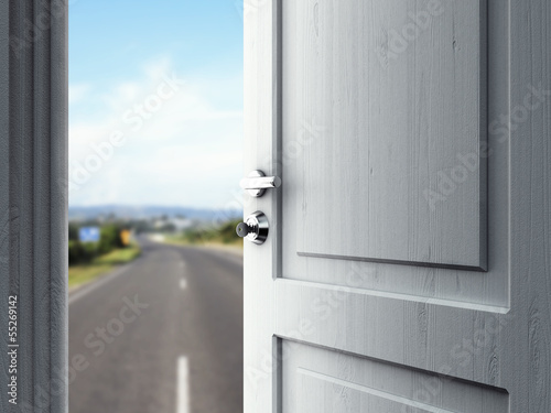 Illustration: door in road door in road