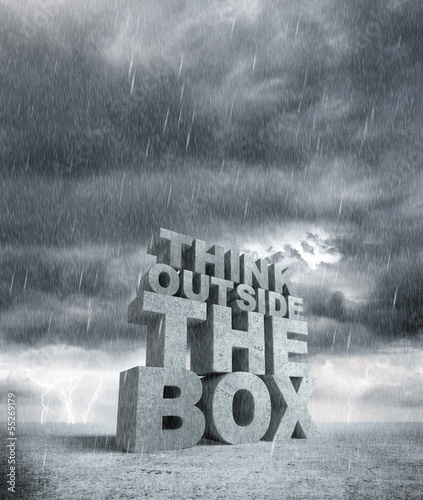Illustration: think outside the box think outside the box