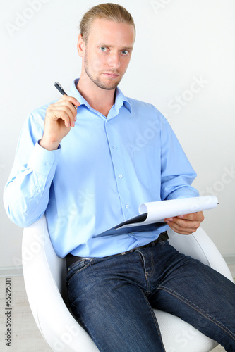 Photo: Portrait of successful psychologist or businessman Portrait of successful psychologist or businessman