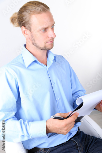 Photo: Portrait of successful psychologist or businessman Portrait of successful psychologist or businessman