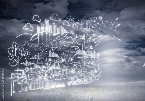 Illustration: Business sketch background Business sketch background