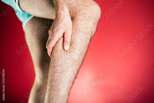 Photo: Running physical injury, leg calf pain Running physical injury, leg calf pain