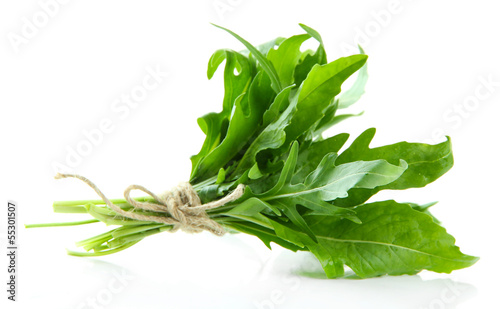 Photo: Fresh arugula, isolated on white Fresh arugula, isolated on white