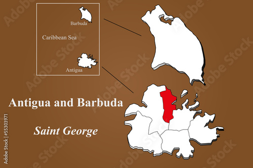 Vector: Antigua und Barbuda - Saint George hervorgehoben Antigua und Barbuda - Saint George hervorgehoben