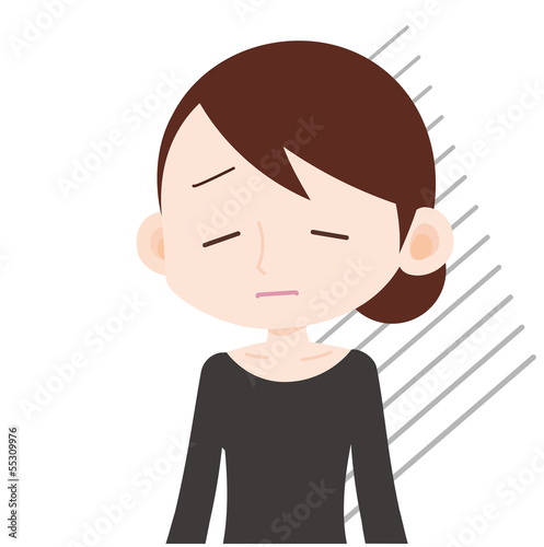 Illustration: 女性 上半身 憔悴 女性 上半身 憔悴