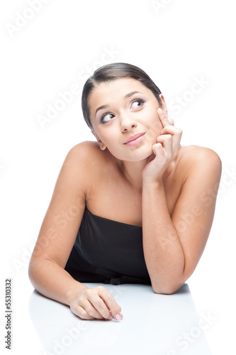 Photo: cheerful brunette woman cheerful brunette woman
