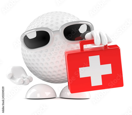 Illustration: Golfball arrives with first aid Golfball arrives with first aid