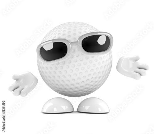 Illustration: Golfball holds out his arms in greeting Golfball holds out his arms in greeting