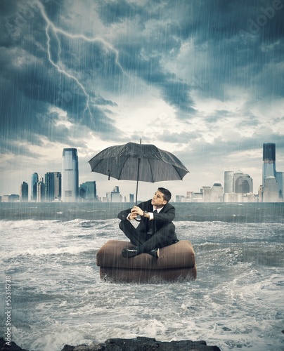 Photo: Crisis storm in business Crisis storm in business