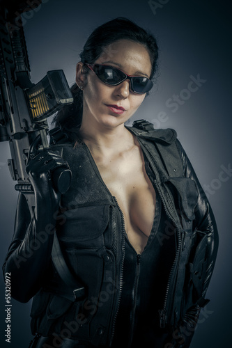 Photo: Sensual policewoman with latex costume Sensual policewoman with latex costume