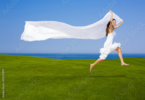 Photo: Jumping with a white tissue Jumping with a white tissue