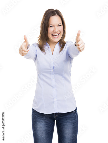 Photo: Woman with thumbs up Woman with thumbs up