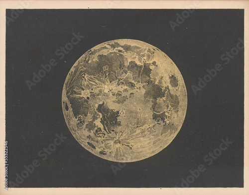 Photo: Vintage map of the Moon Vintage map of the Moon
